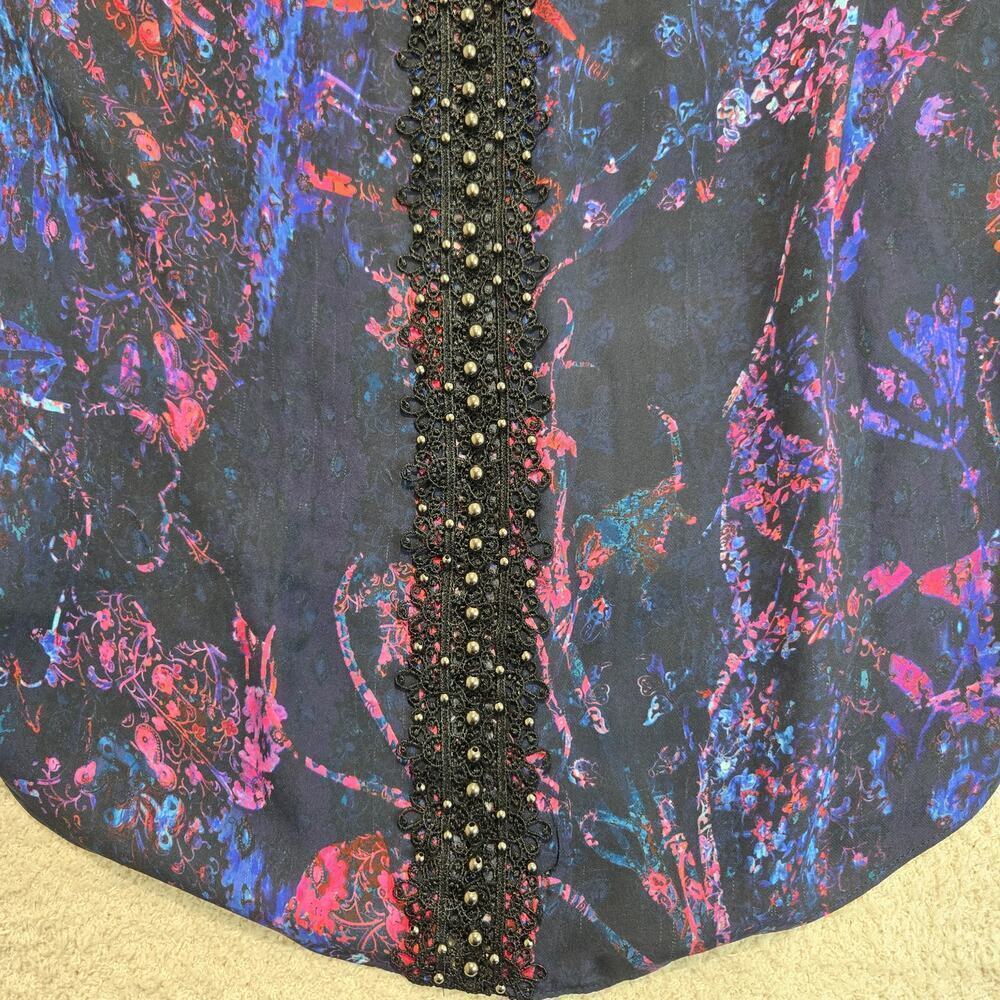 Elie Tahari Bessie Sleeveless Blouse 100% Silk Women's Size XS Dark Romantic - Picture 10 of 10